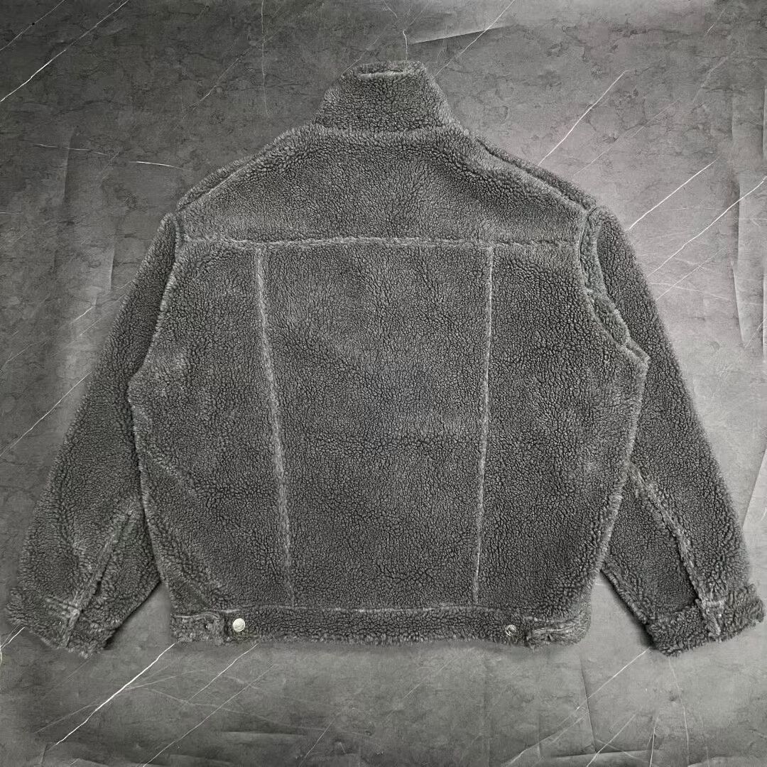 Balenciaga Gray Teddy Fleece Denim Jacket by Balenciaga Size US S / EU 44-46 / 1 - 2 Thumbnail