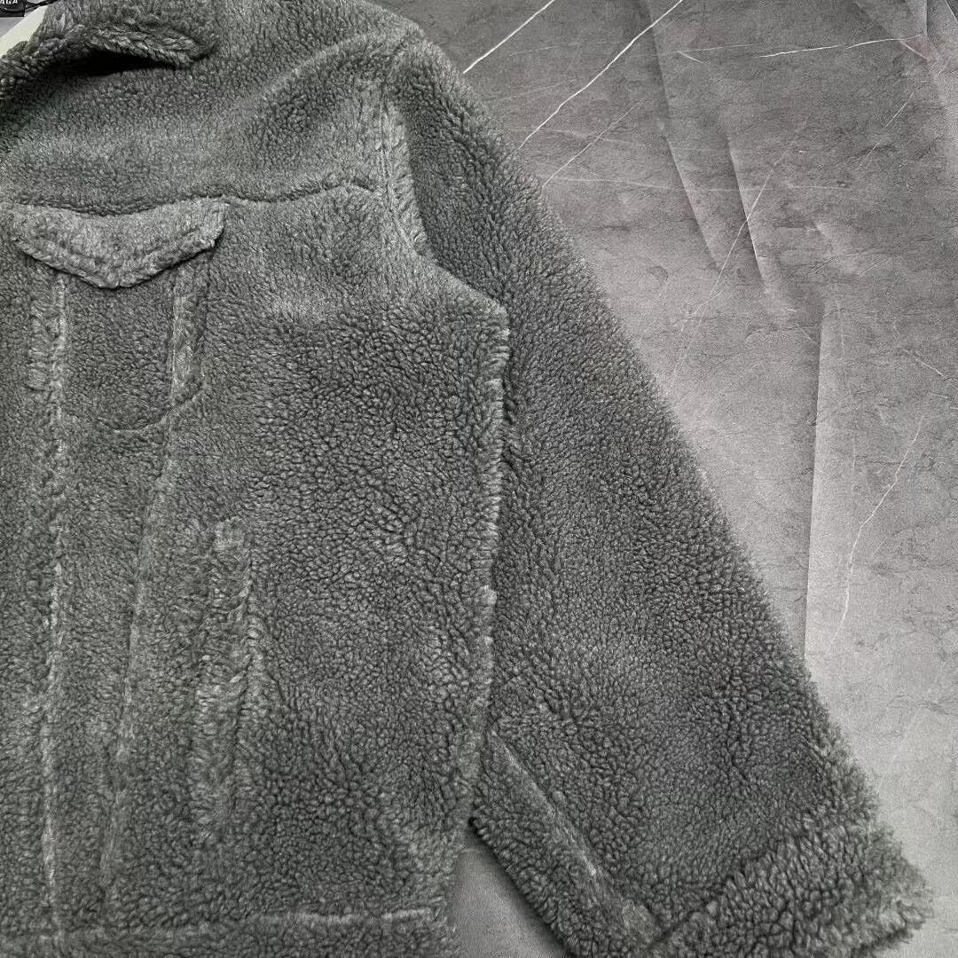 Balenciaga Gray Teddy Fleece Denim Jacket by Balenciaga Size US S / EU 44-46 / 1 - 4 Thumbnail