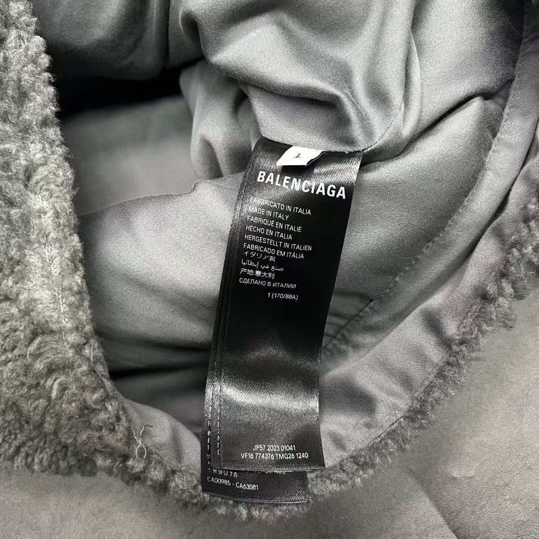 Balenciaga Gray Teddy Fleece Denim Jacket by Balenciaga Size US S / EU 44-46 / 1 - 5 Thumbnail