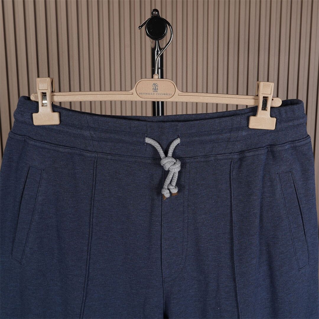 Brunello Cucinelli Gray-Blue Drawstring Joggers by Brunello Cucinelli Size US 34 / EU 50 - 3 Thumbnail