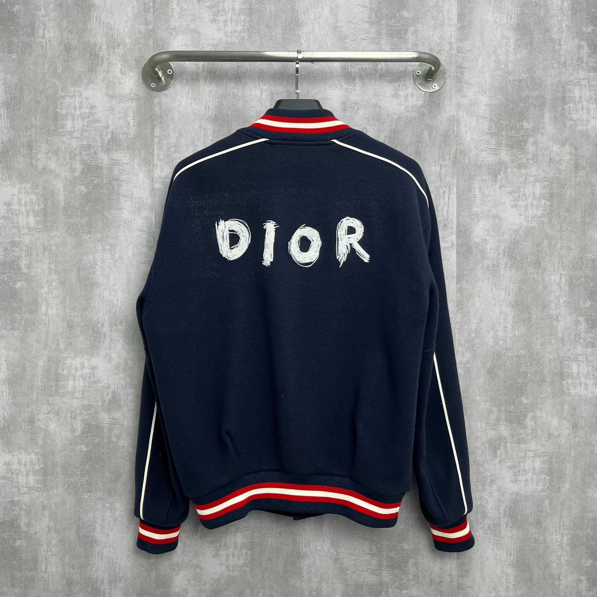 Dior Dior Navy Blue Bomber Jacket with Embroidery Size US L / EU 52-54 / 3 - 2 Thumbnail