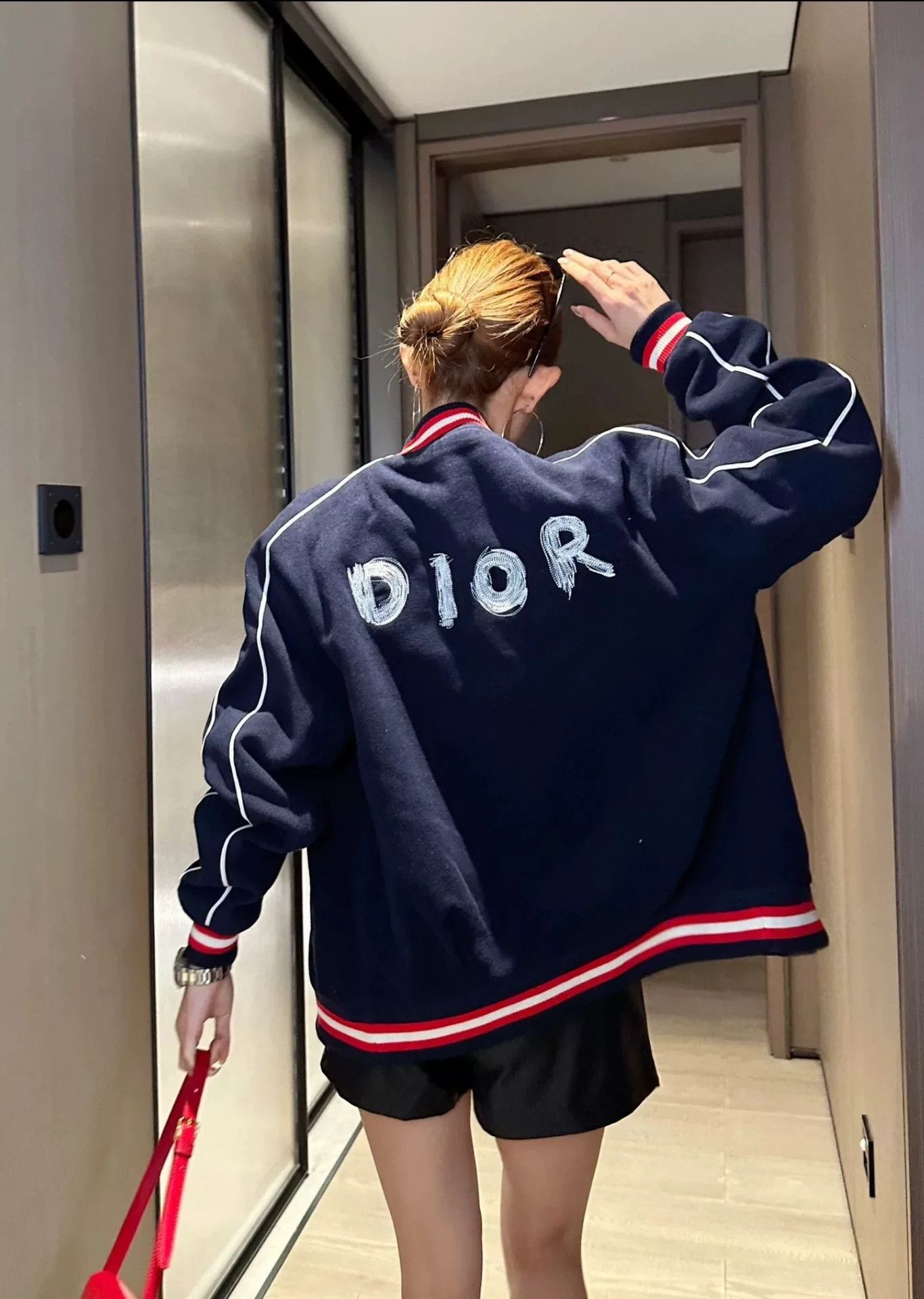 Dior Dior Navy Blue Bomber Jacket with Embroidery Size US L / EU 52-54 / 3 - 3 Thumbnail