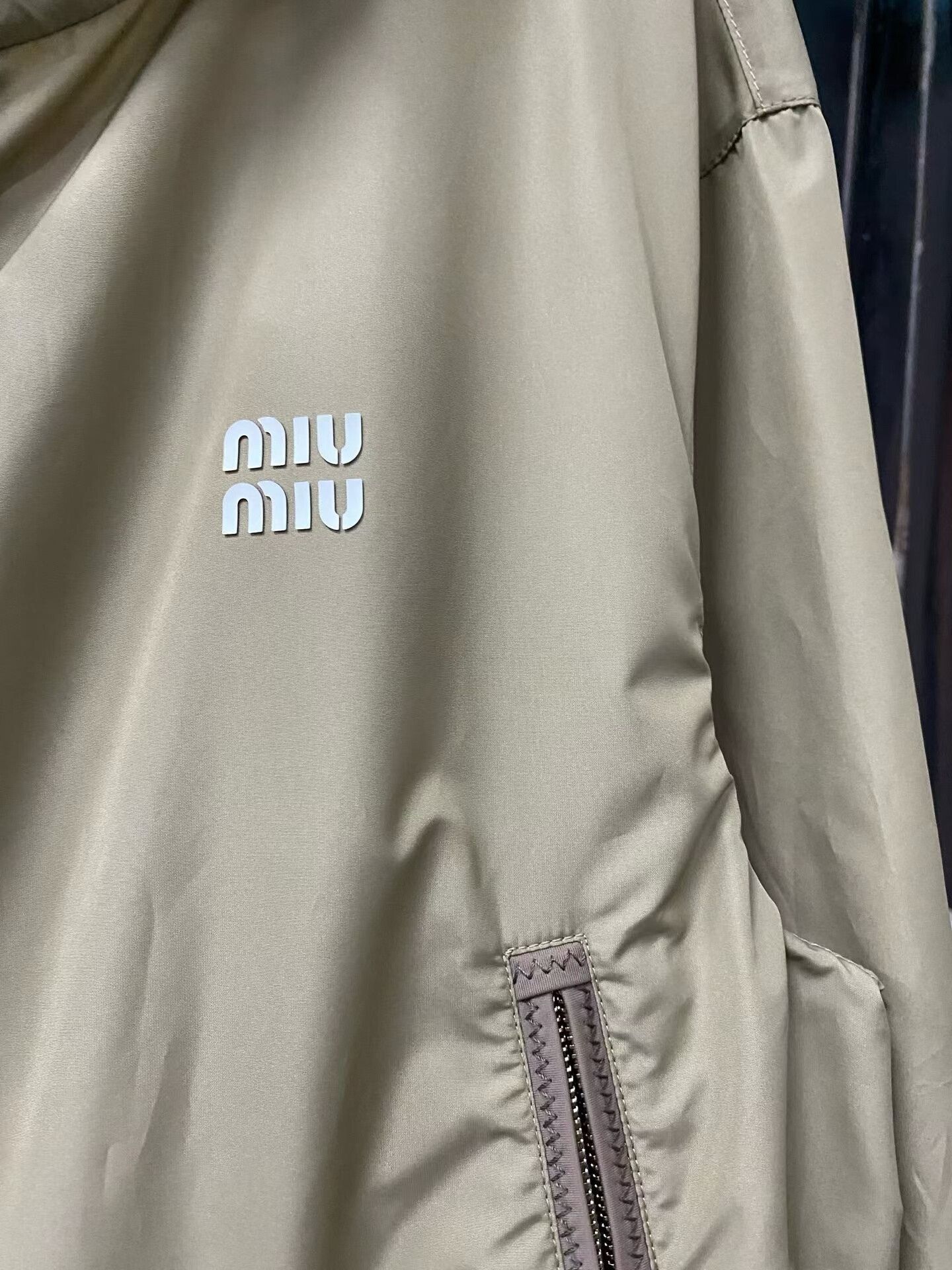 Miu Miu New Miu Miu Zip-Up Jacket in Light Khaki Size M / US 6-8 / IT 42-44 - 5 Thumbnail