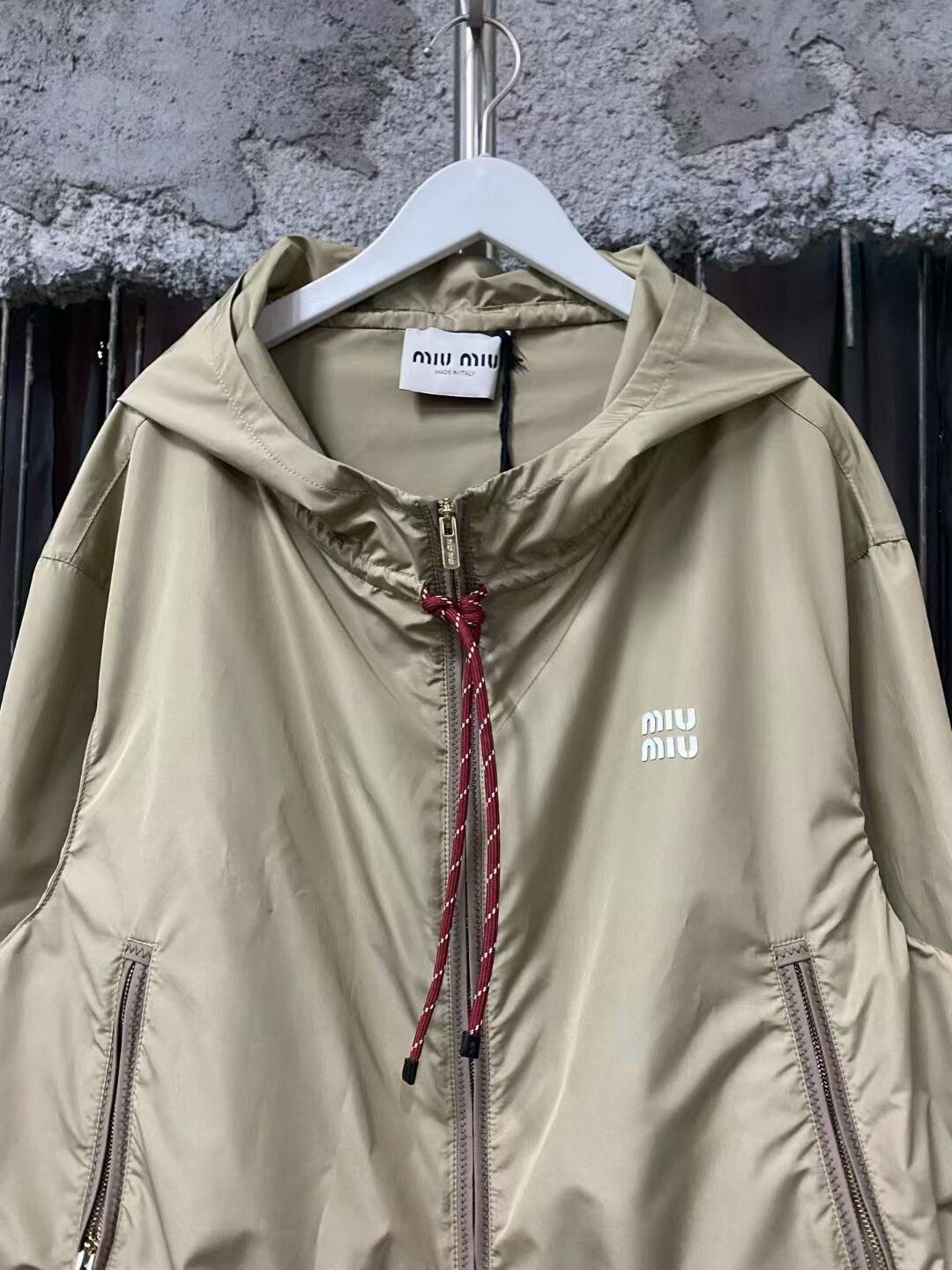 Miu Miu New Miu Miu Zip-Up Jacket in Light Khaki Size M / US 6-8 / IT 42-44 - 3 Thumbnail