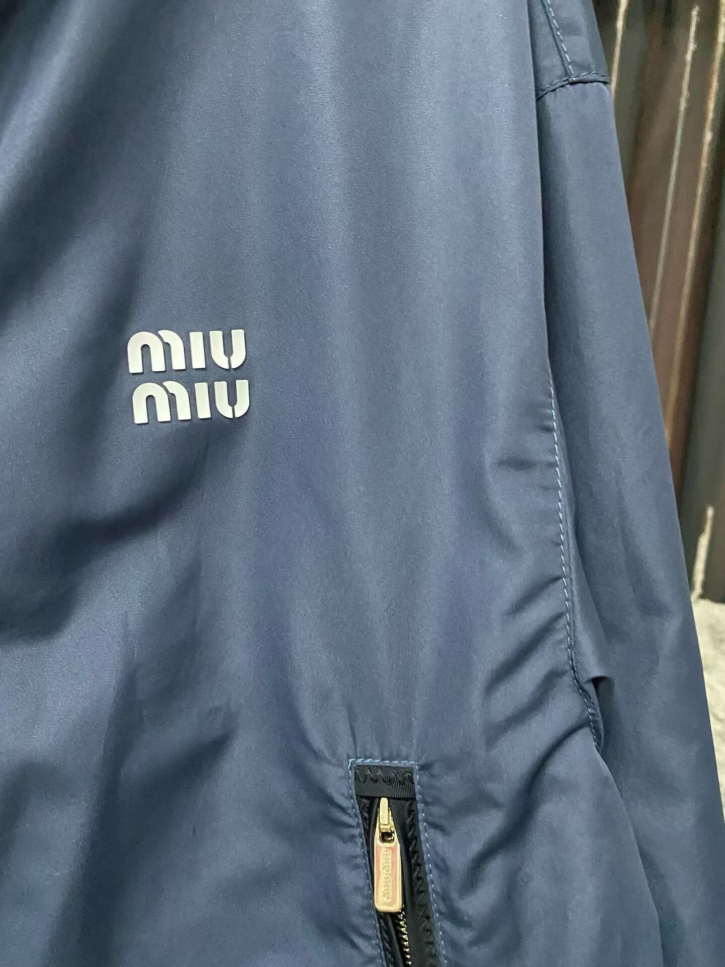 Miu Miu Miu Miu Cropped Zip-Up Jacket in Navy Size S / US 4 / IT 40 - 5 Thumbnail