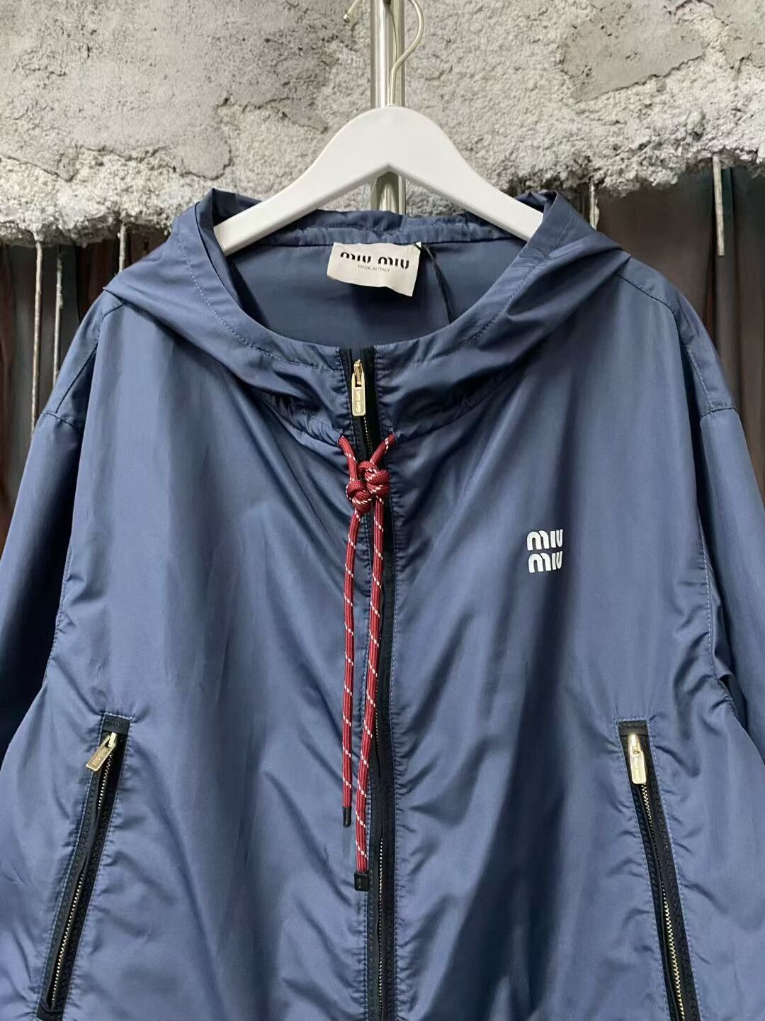 Miu Miu Miu Miu Cropped Zip-Up Jacket in Navy Size S / US 4 / IT 40 - 3 Thumbnail