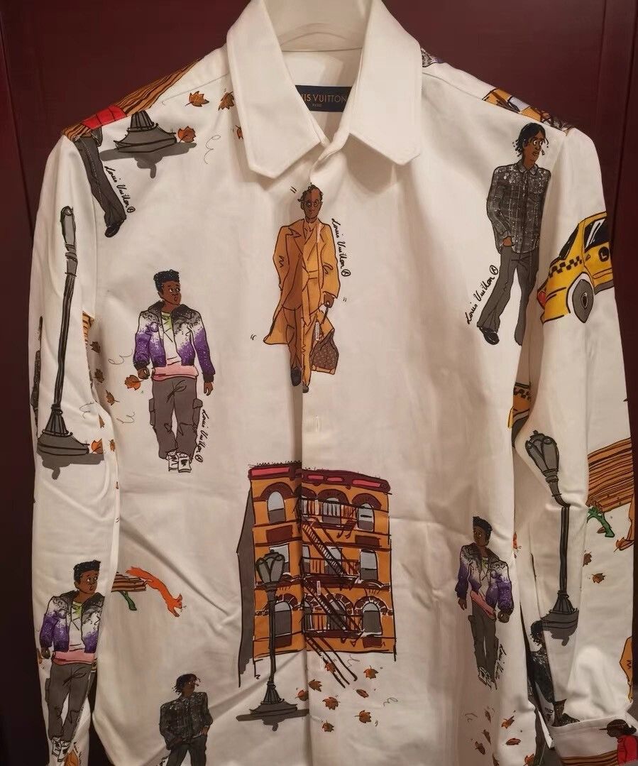 LVXWA Colorful Illustrated Louis Vuitton Men's Shirt Size US M / EU 48-50 / 2 - 3 Thumbnail