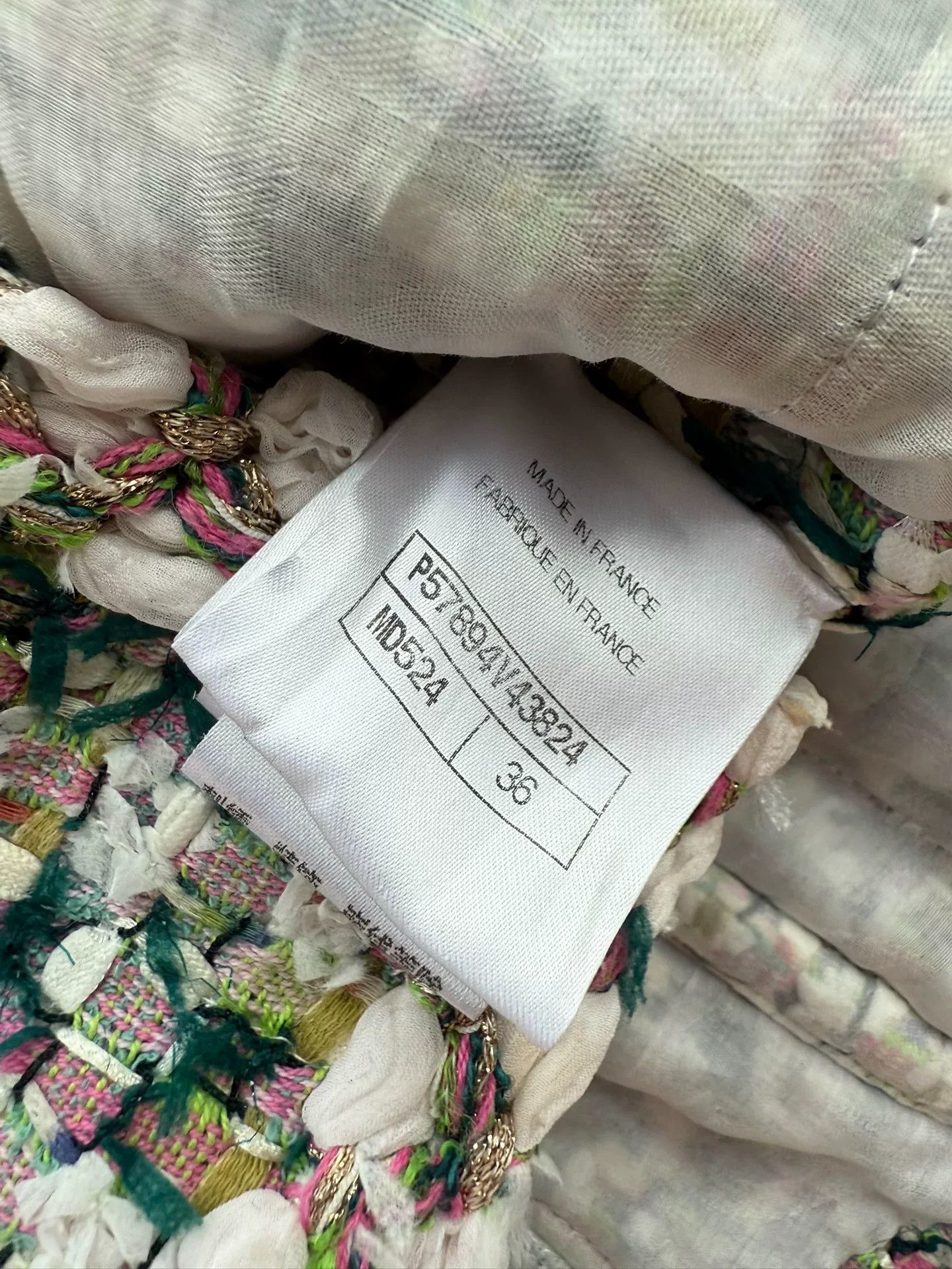 Chanel Greek Series Pink Green Tweed Jacket