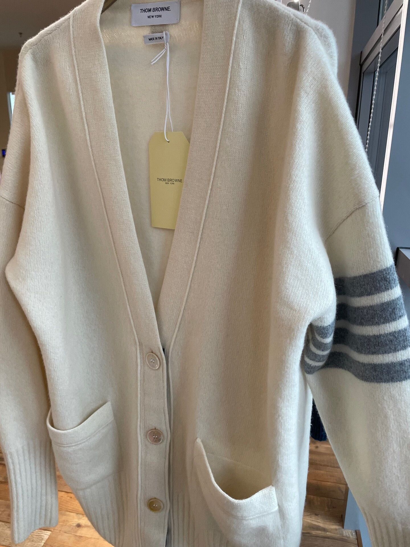 Thom Browne Thom Browne Cream Wool Cashmere Cardigan Size US M / EU 48-50 / 2 - 3 Thumbnail