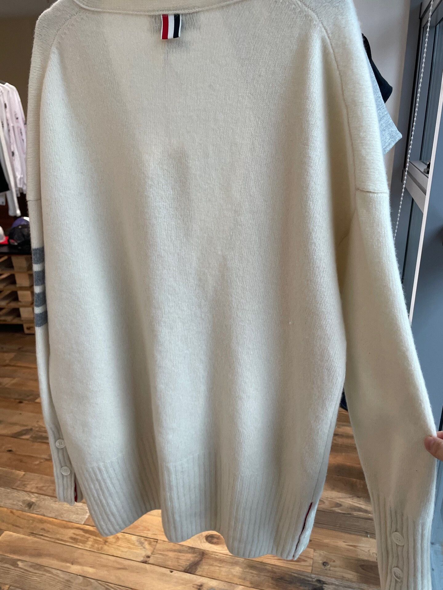 Thom Browne Thom Browne Cream Wool Cashmere Cardigan Size US M / EU 48-50 / 2 - 4 Thumbnail