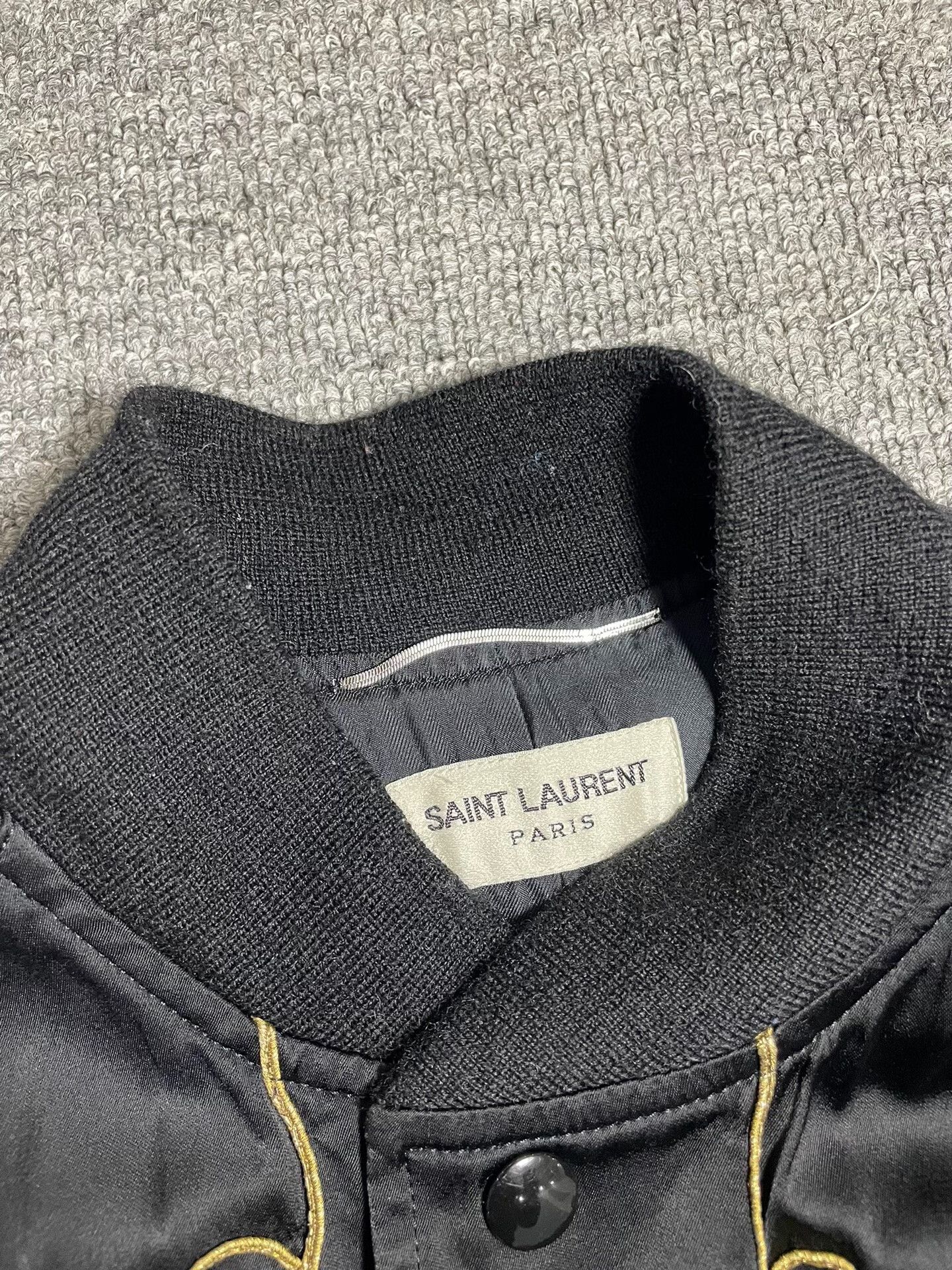 Saint Laurent Paris Saint Laurent Black Silk Embroidered Jacket Size US M / EU 48-50 / 2 - 3 Thumbnail