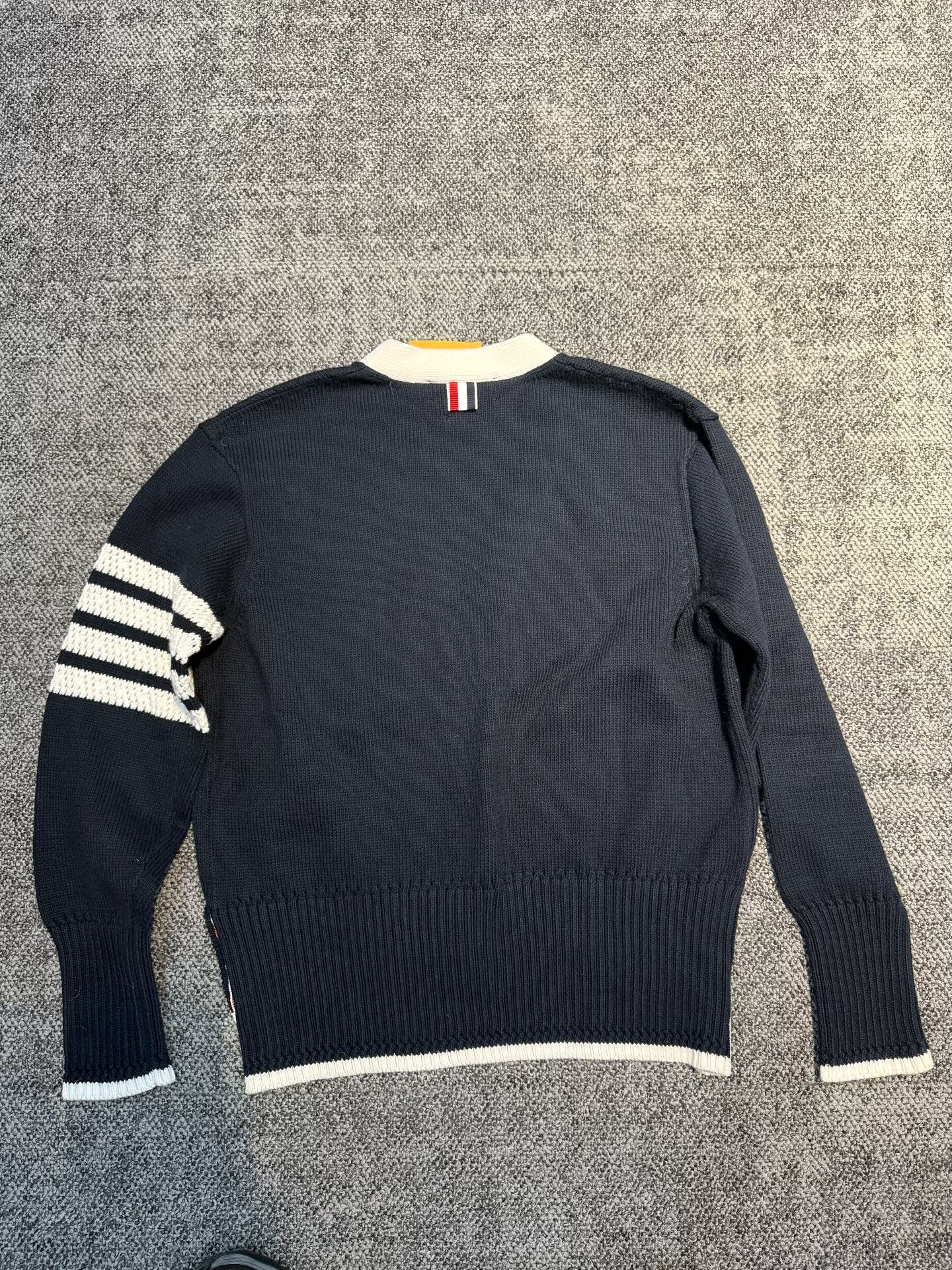 Thom Browne Thom Browne Navy Blue Cardigan with Stripes Size US S / EU 44-46 / 1 - 7 Thumbnail