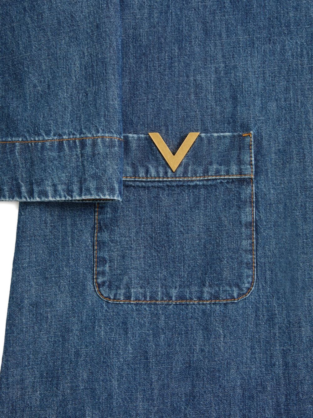Valentino VLOGO SIGNATURE DENIM SHORT DRESS Size M / US 6-8 / IT 42-44 - 6 Thumbnail
