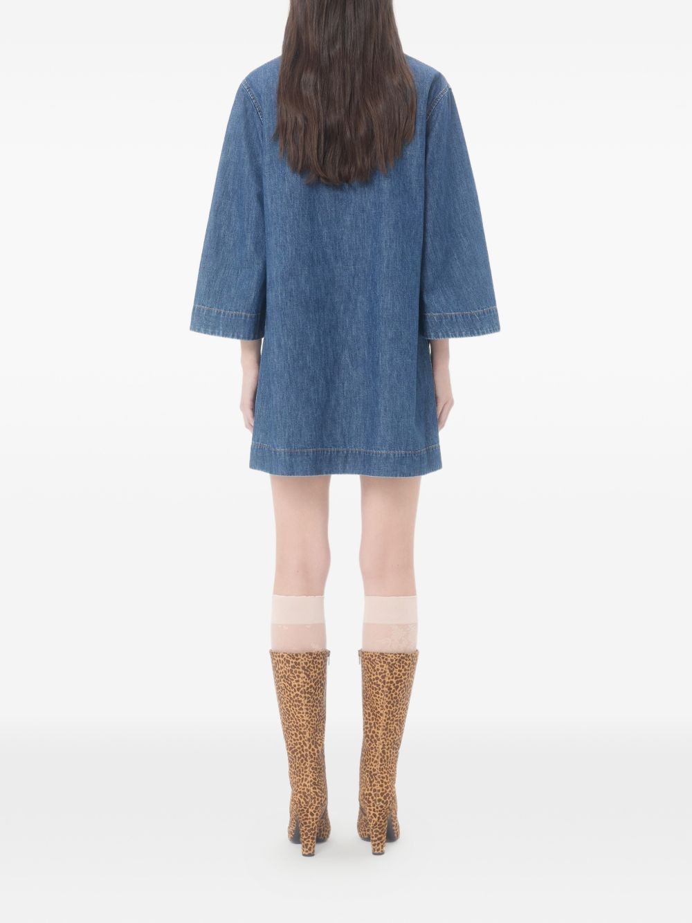 Valentino VLOGO SIGNATURE DENIM SHORT DRESS Size M / US 6-8 / IT 42-44 - 7 Thumbnail