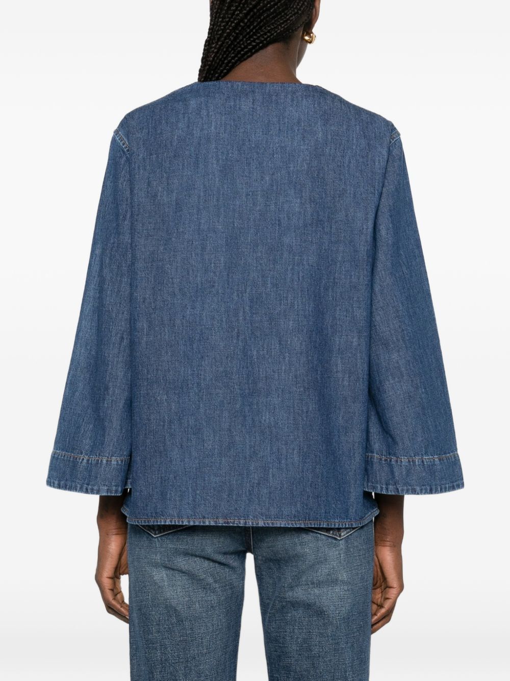 Valentino VLOGO SIGNATURE DENIM BLOUSE Size M / US 6-8 / IT 42-44 - 4 Thumbnail