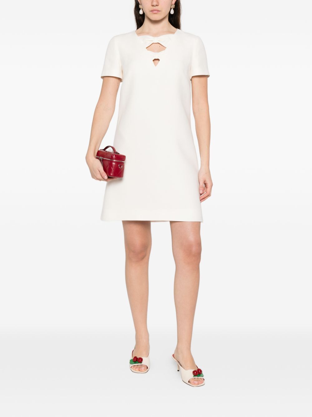 Valentino WOOL AND SILK BLEND SHORT DRESS Size S / US 4 / IT 40 - 3 Thumbnail