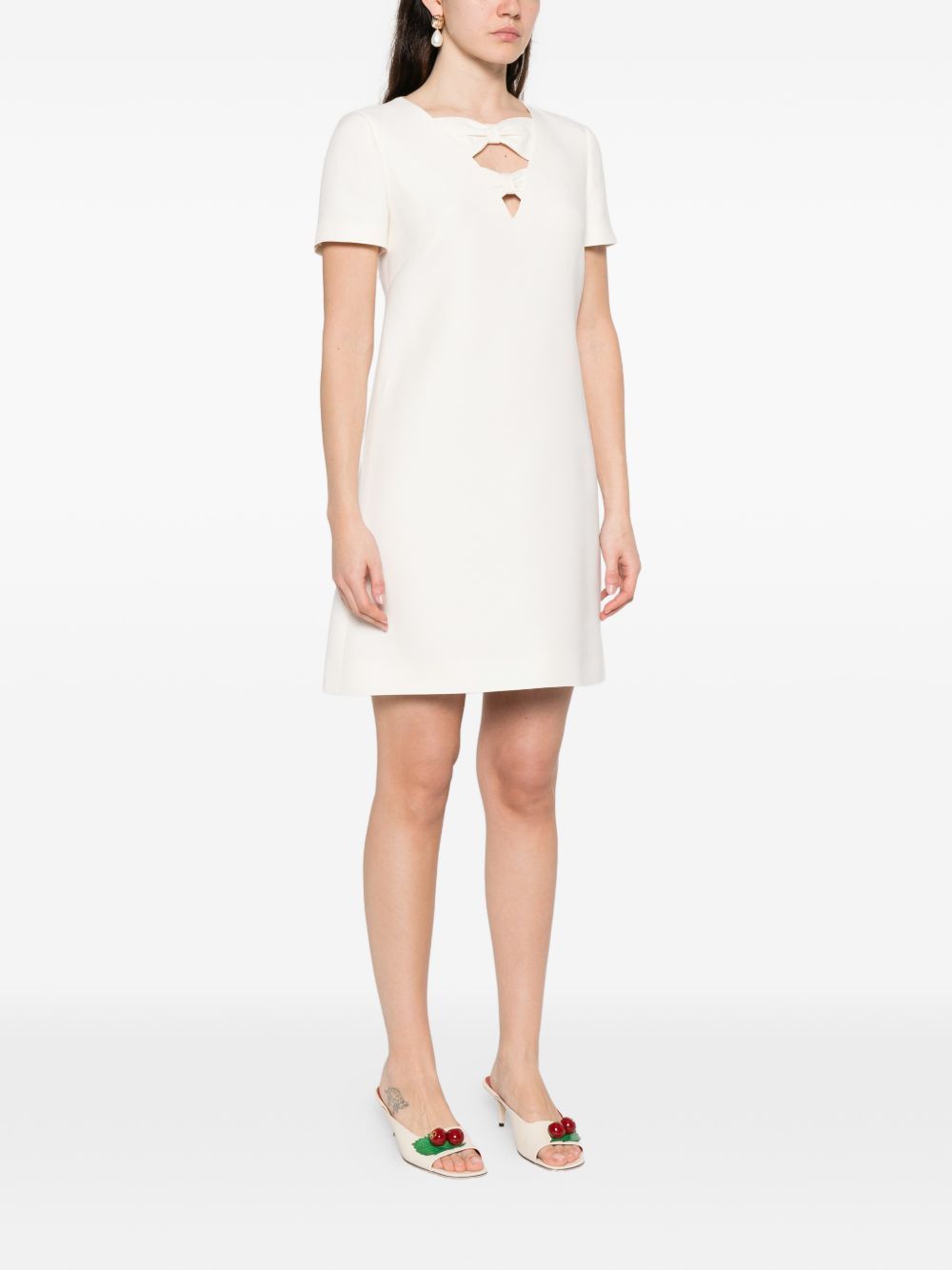Valentino WOOL AND SILK BLEND SHORT DRESS Size M / US 6-8 / IT 42-44 - 4 Thumbnail