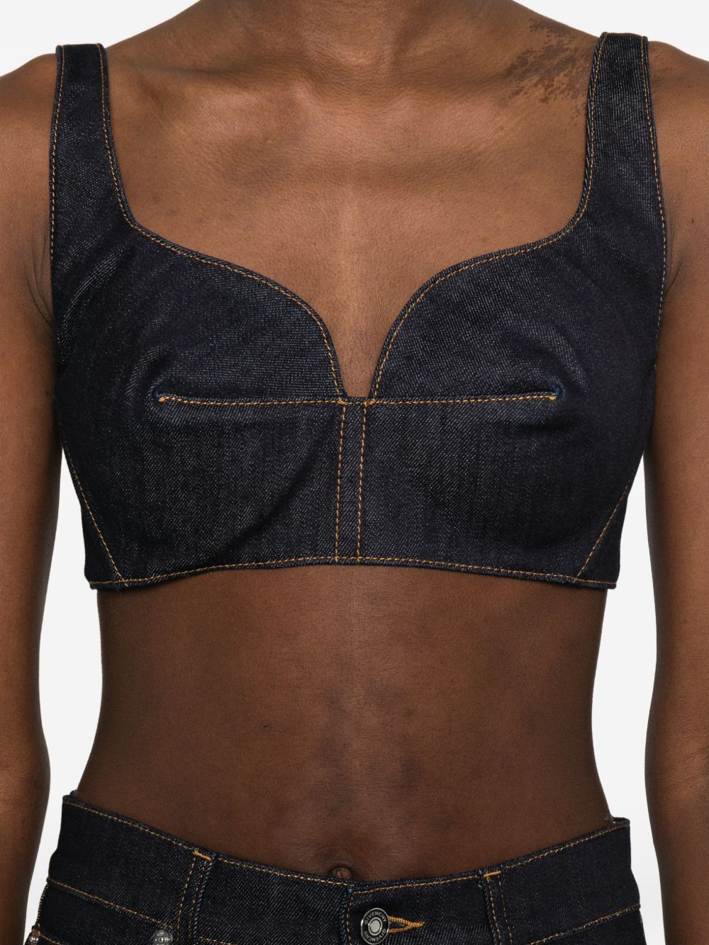 Givenchy DENIM COTTON BRA TOP Size XS / US 0-2 / IT 36-38 - 2 Thumbnail