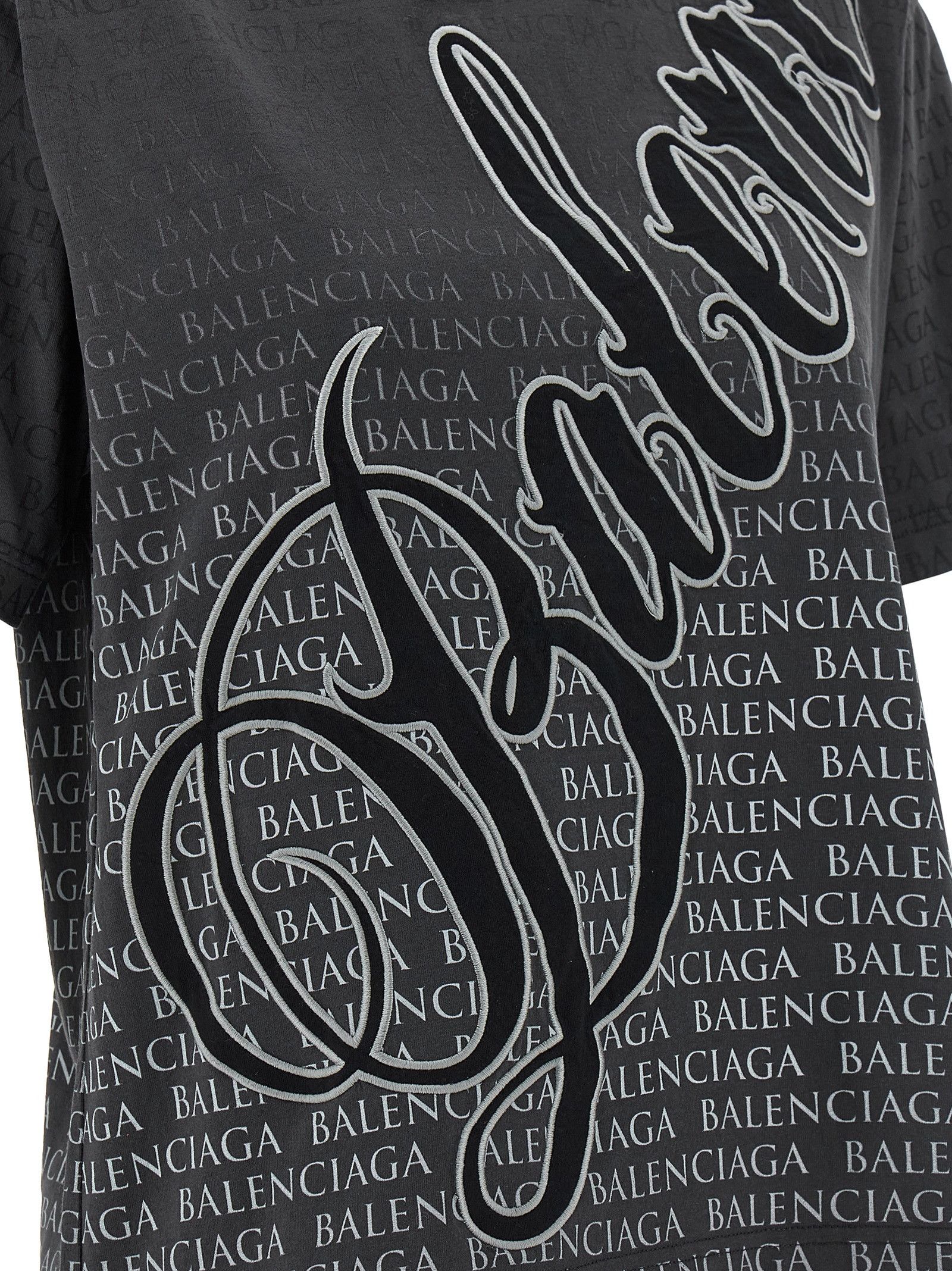 Balenciaga 'Cursive' T-Shirt Size M / US 6-8 / IT 42-44 - 4 Thumbnail