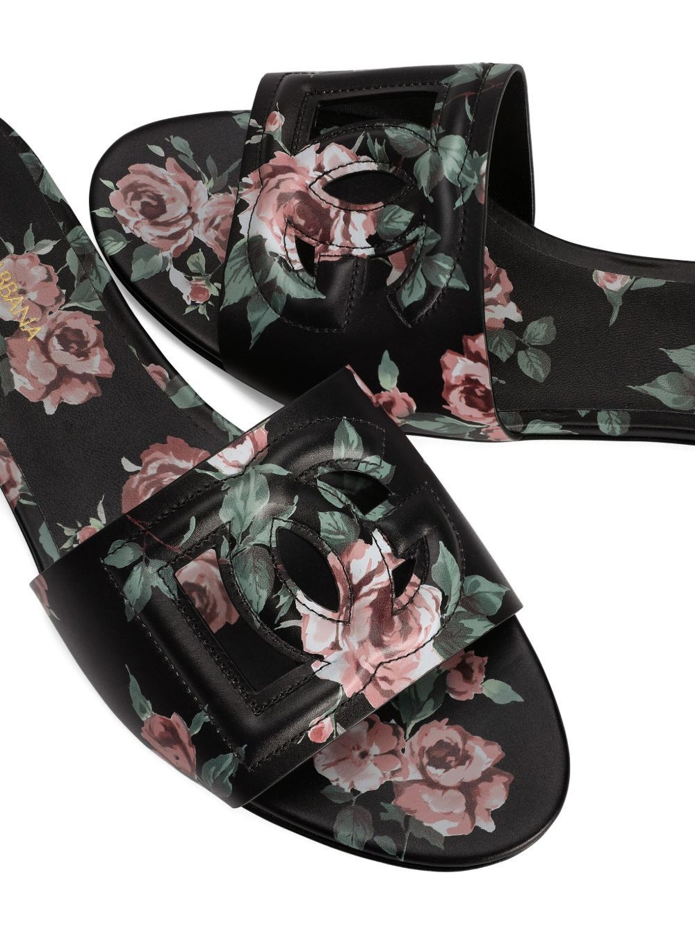Dolce & Gabbana DG LOGO LEATHER FLAT SANDALS Size US 8.5 / IT 38.5 - 4 Thumbnail
