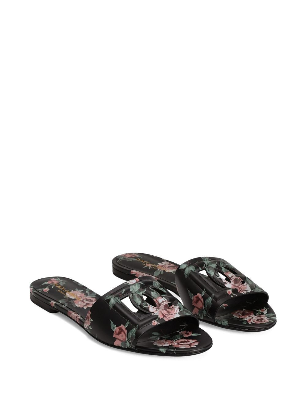 Dolce & Gabbana DG LOGO LEATHER FLAT SANDALS Size US 10 / IT 40 - 2 Thumbnail