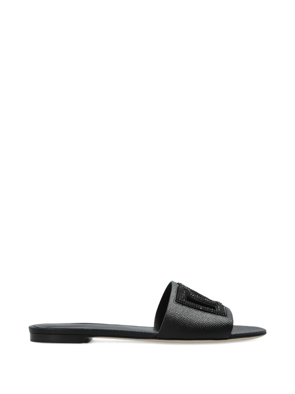 Dolce & Gabbana DG LOGO LEATHER FLAT SANDALS Size US 8.5 / IT 38.5 - 2 Thumbnail