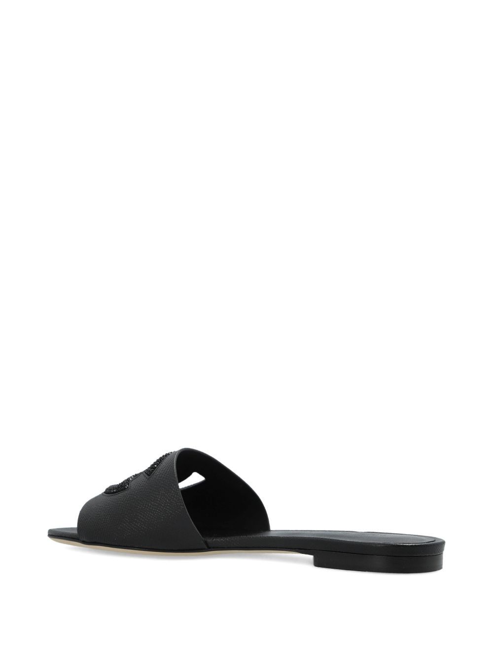 Dolce & Gabbana DG LOGO LEATHER FLAT SANDALS Size US 8.5 / IT 38.5 - 3 Thumbnail