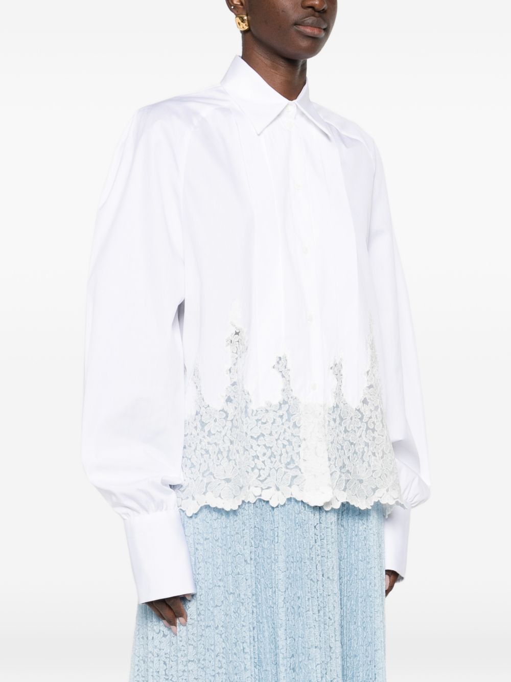 Ermanno Scervino COTTON EMBROIDERED SHIRT Size M / US 6-8 / IT 42-44 - 5 Thumbnail