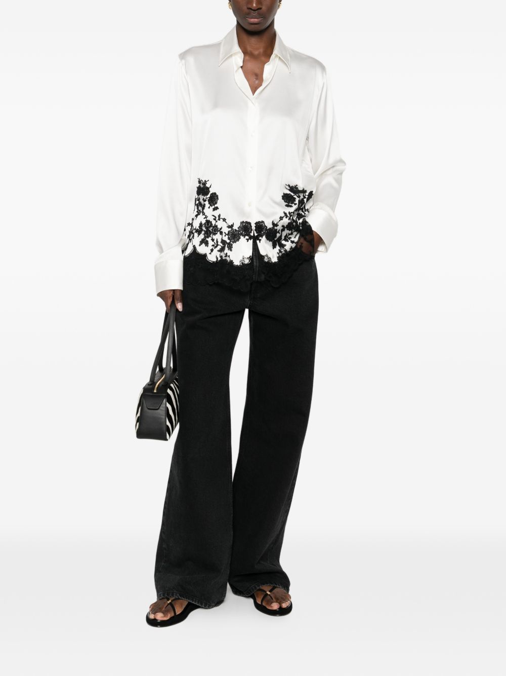 Ermanno Scervino SILK EMBROIDERED SHIRT Size M / US 6-8 / IT 42-44 - 4 Thumbnail