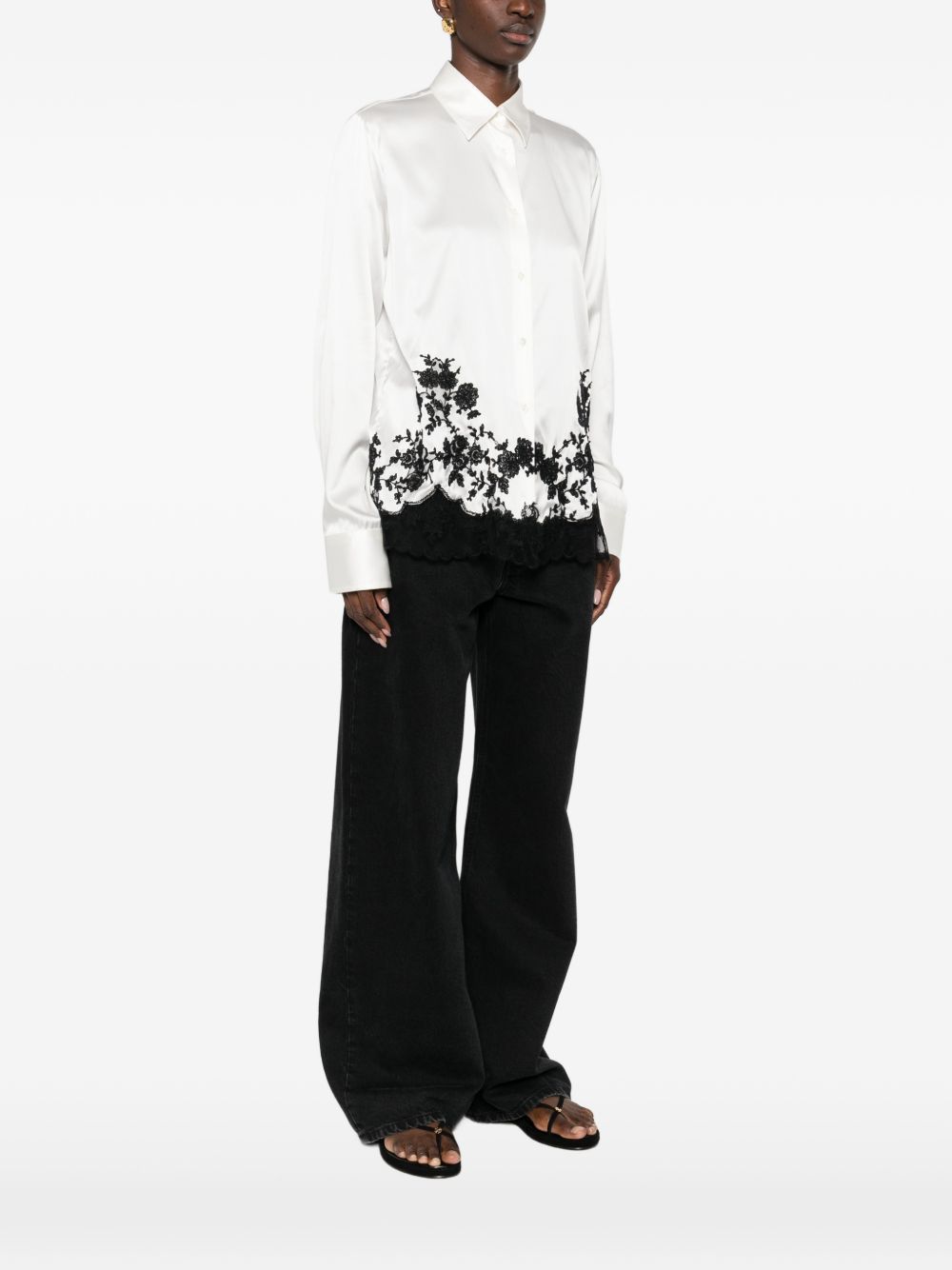 Ermanno Scervino SILK EMBROIDERED SHIRT Size M / US 6-8 / IT 42-44 - 5 Thumbnail