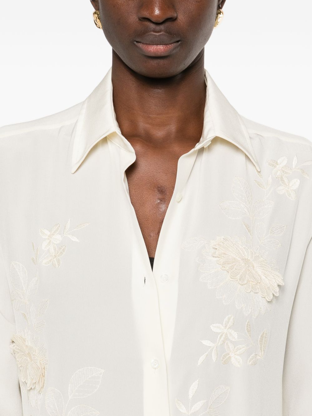 Ermanno Scervino EMBROIDERED SILK SHIRT Size M / US 6-8 / IT 42-44 - 4 Thumbnail