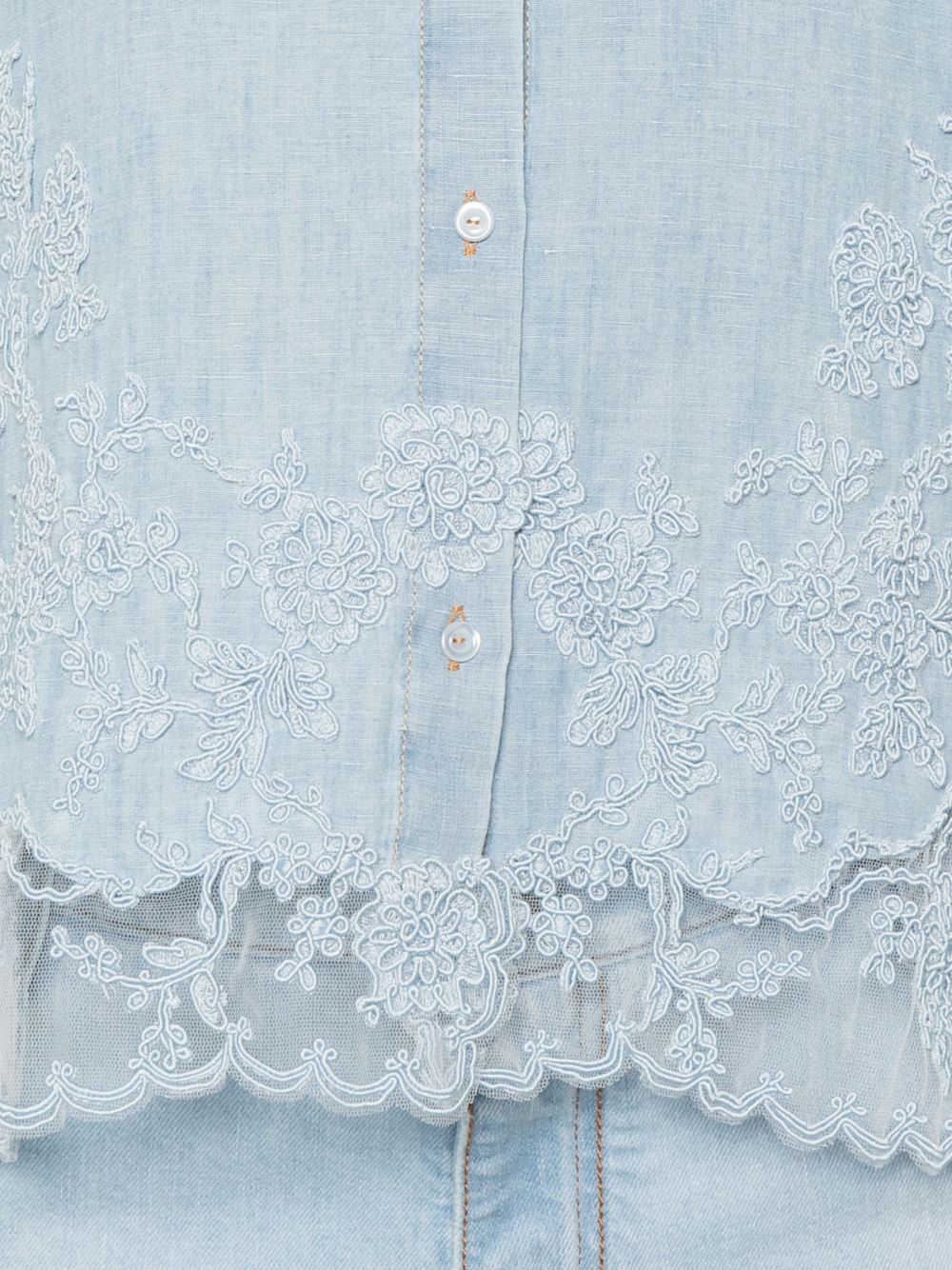 Ermanno Scervino COTTON AND LINEN EMBROIDERED SHIRT Size S / US 4 / IT 40 - 4 Thumbnail