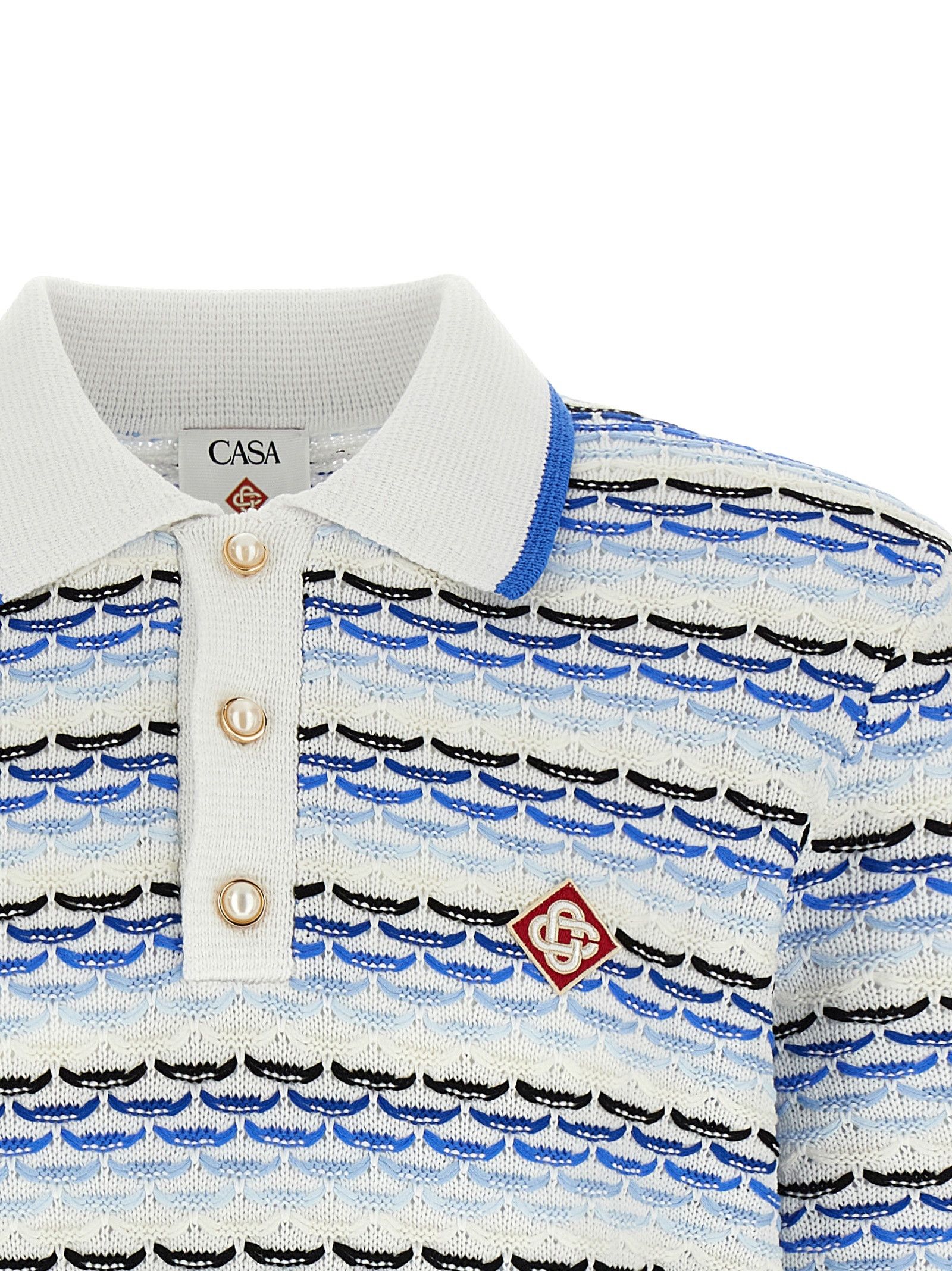 Casablanca 'Tuck Stitch Long Sleeve' Polo Shirt Size US L / EU 52-54 / 3 - 3 Thumbnail