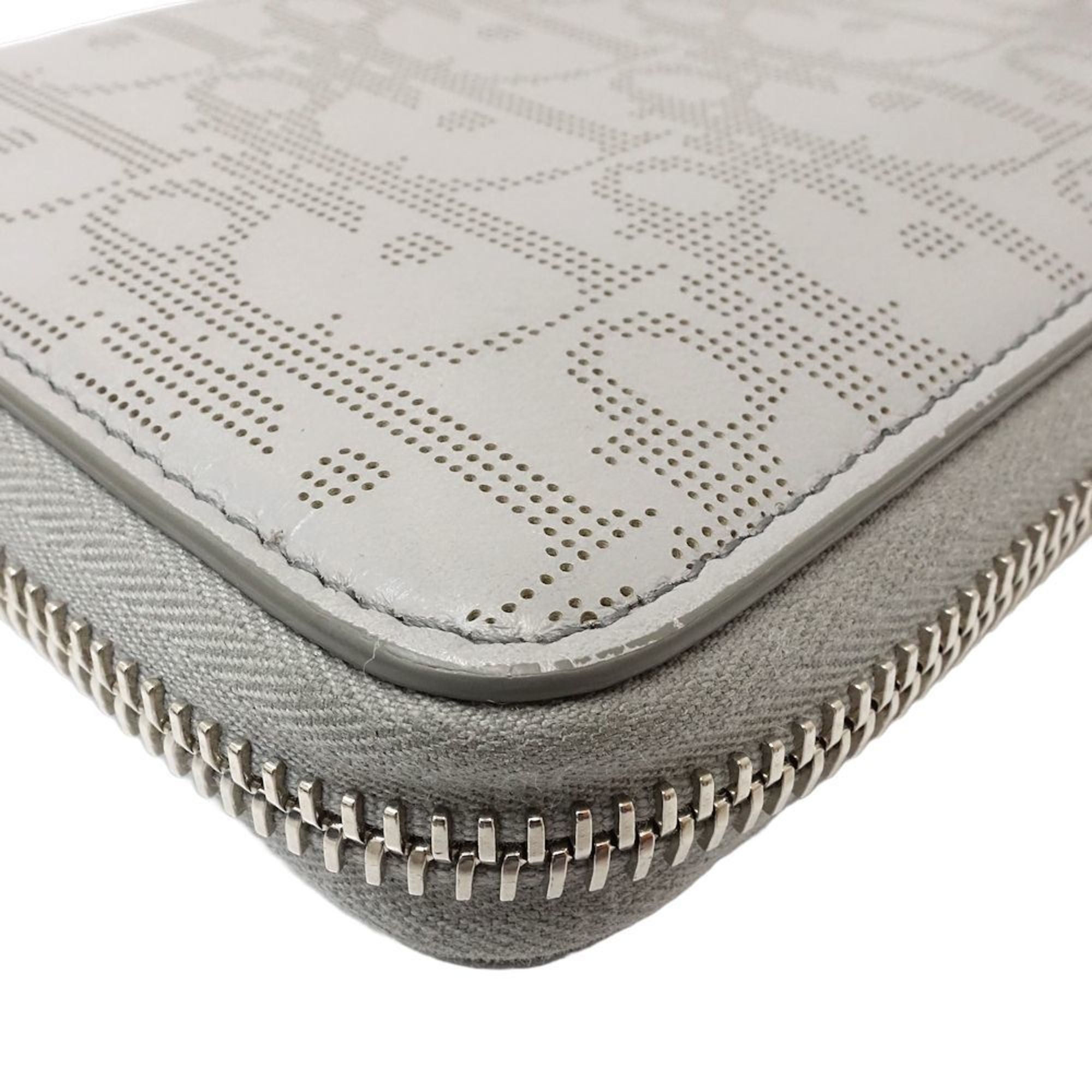 Dior Christian Dior Long Wallet 10-BO-0232 Oblique Calfskin Leather Zip Gray 181156 Size ONE SIZE - 6 Thumbnail