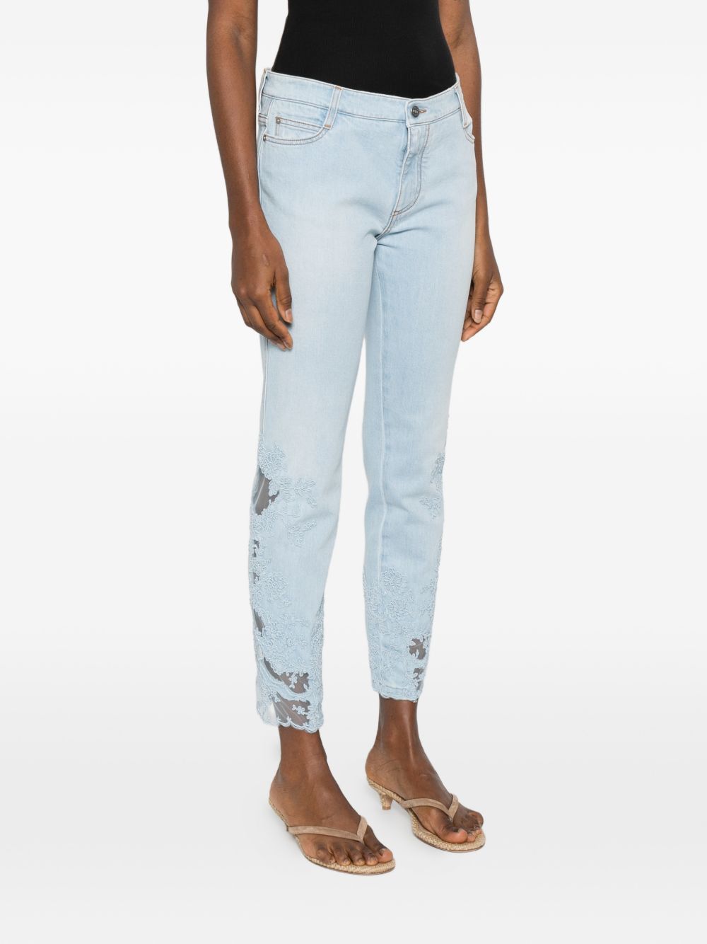 Ermanno Scervino EMBROIDERED DENIM JEANS Size 27" / US 4 / IT 40 - 5 Thumbnail