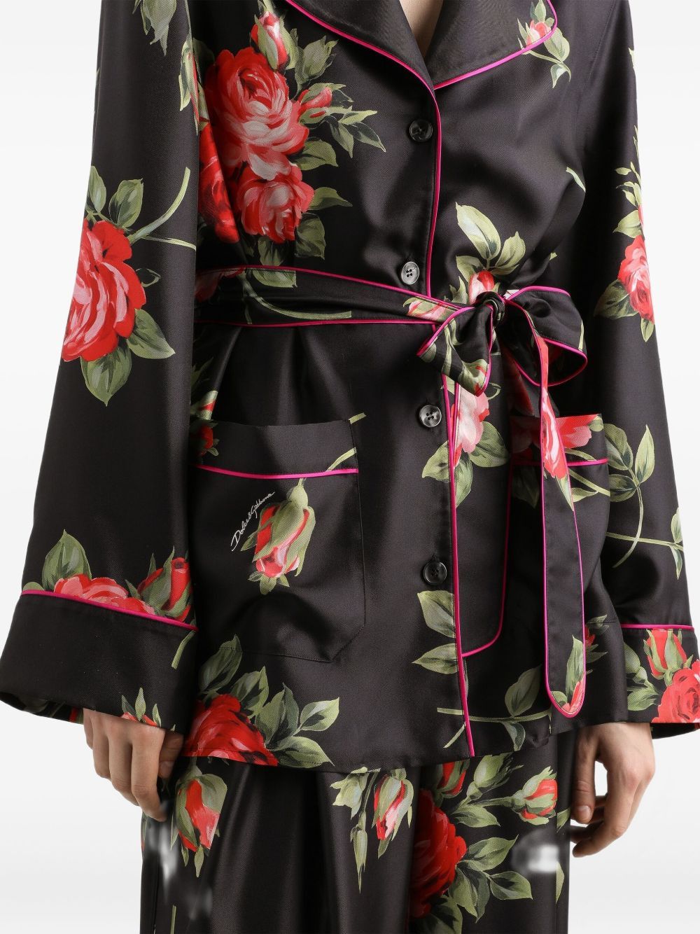 Dolce & Gabbana ROSES BOUQUET PRINT SILK SHIRT Size XS / US 0-2 / IT 36-38 - 4 Thumbnail