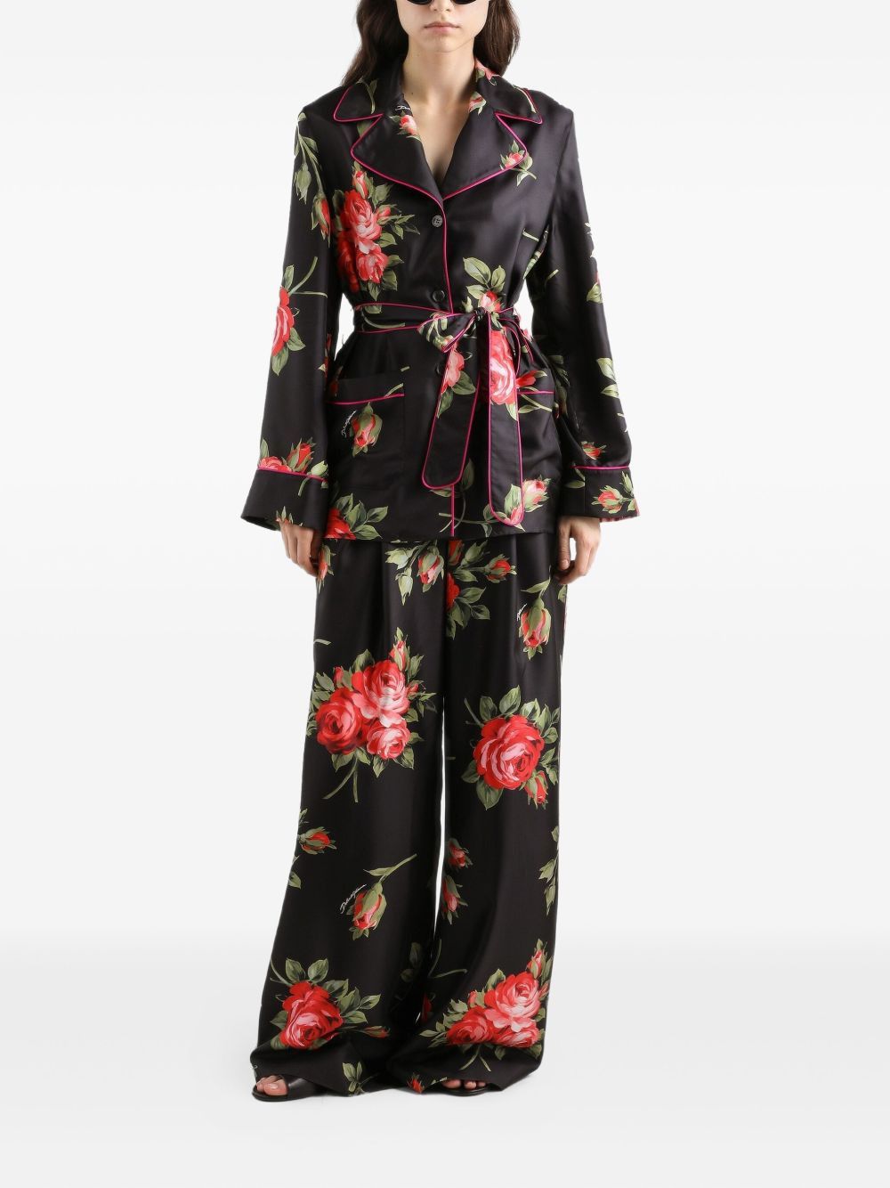 Dolce & Gabbana ROSES BOUQUET PRINT SILK SHIRT Size M / US 6-8 / IT 42-44 - 3 Thumbnail