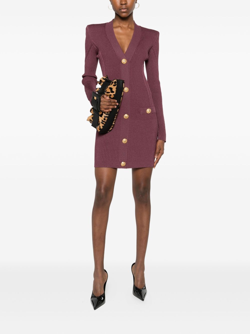Balmain V-NECKED SHORT DRESS Size XS / US 0-2 / IT 36-38 - 4 Thumbnail