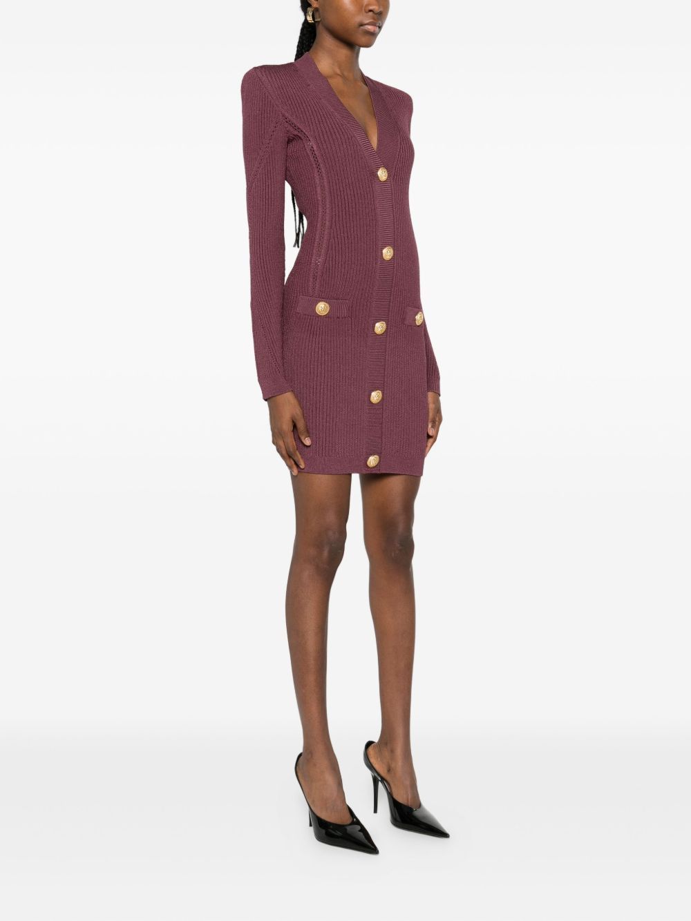 Balmain V-NECKED SHORT DRESS Size XS / US 0-2 / IT 36-38 - 2 Thumbnail
