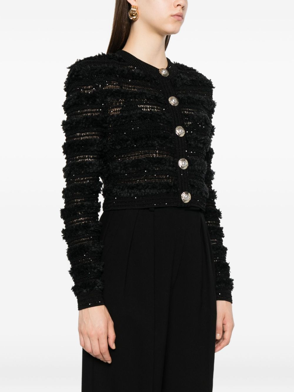 Balmain TWEED CARDIGAN Size XS / US 0-2 / IT 36-38 - 3 Thumbnail