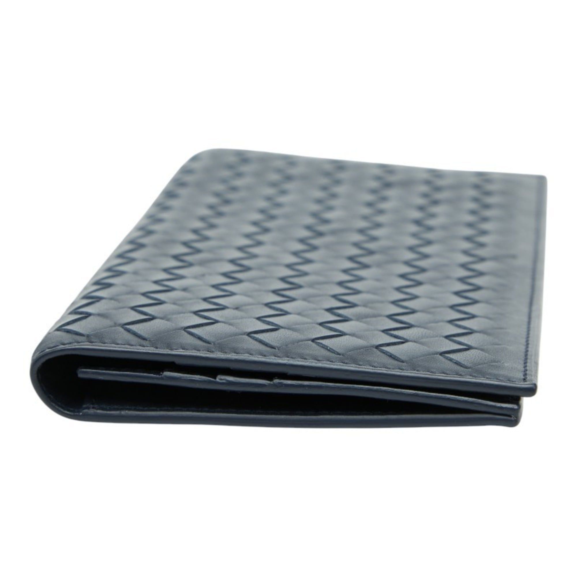 Bottega Veneta Bottega Veneta Intrecciato Bi-fold Wallet Navy Leather Women's BOTTEGAVENETA Size ONE SIZE - 5 Thumbnail
