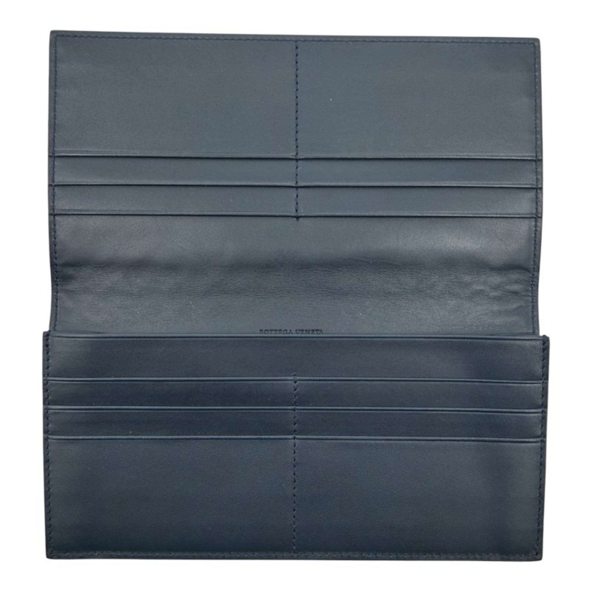 Bottega Veneta Bottega Veneta Intrecciato Bi-fold Wallet Navy Leather Women's BOTTEGAVENETA Size ONE SIZE - 6 Thumbnail