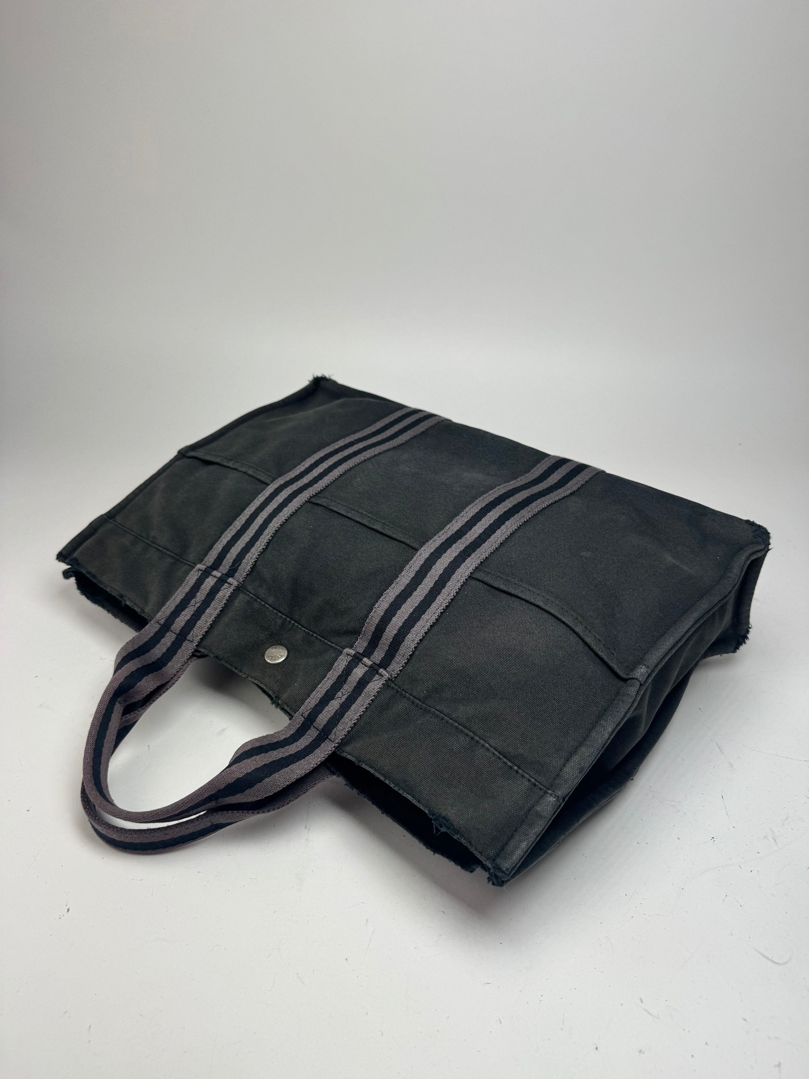 Other Vintage Hermes Canvas Tote Bag black Grey Size ONE SIZE - 10 Thumbnail