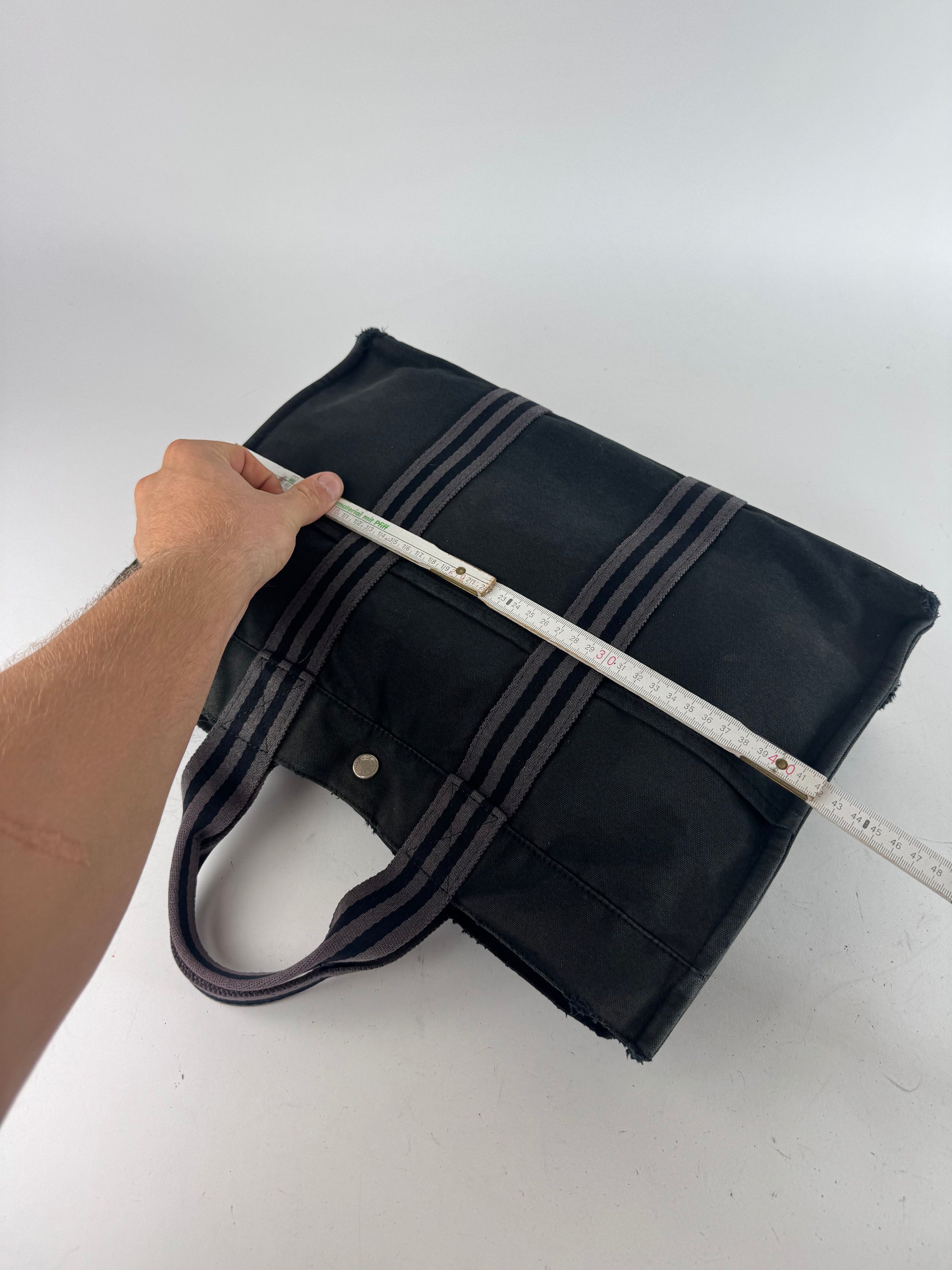 Other Vintage Hermes Canvas Tote Bag black Grey Size ONE SIZE - 11 Thumbnail