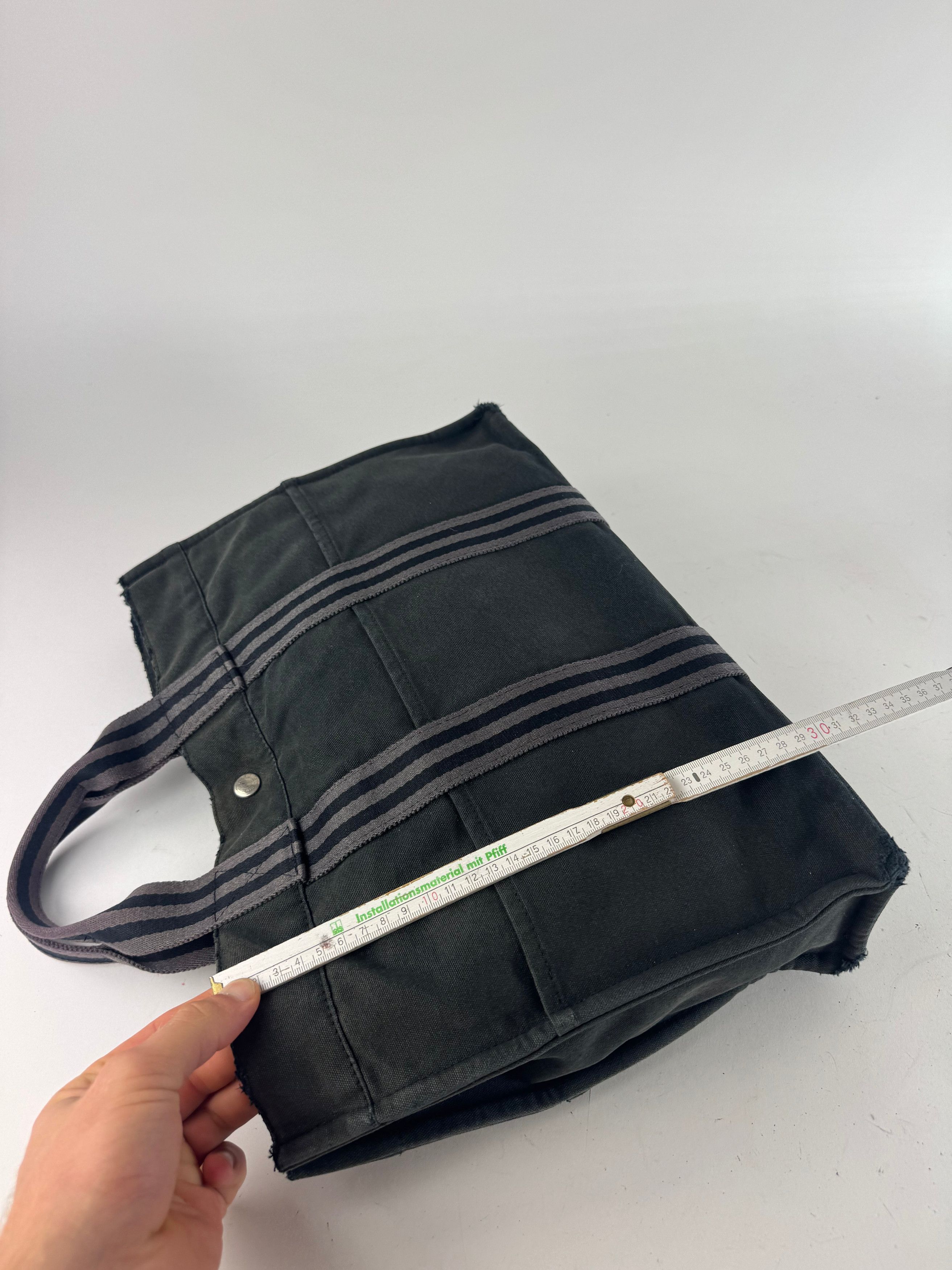 Other Vintage Hermes Canvas Tote Bag black Grey Size ONE SIZE - 12 Thumbnail