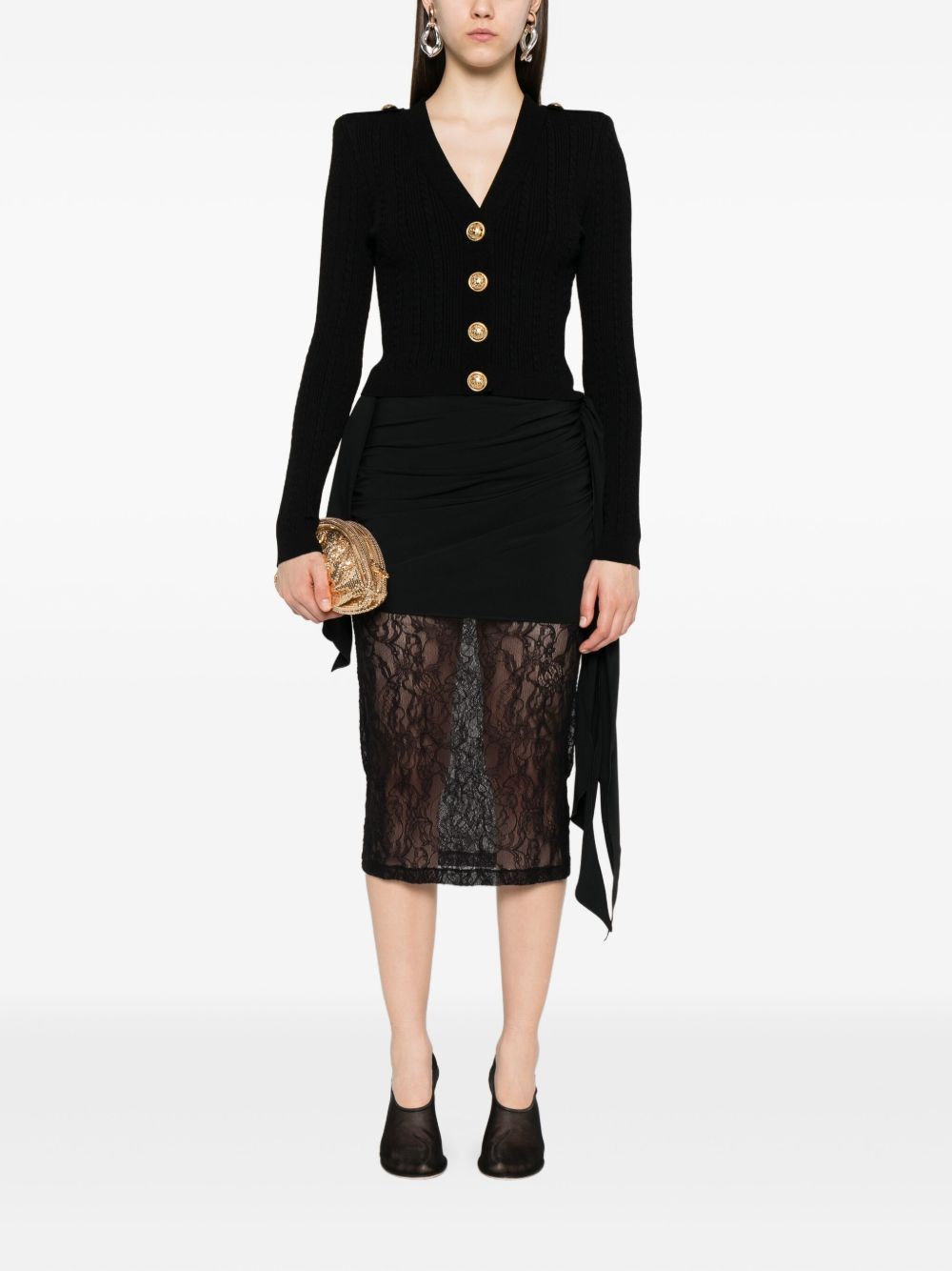 Balmain V-NECKED CARDIGAN Size S / US 4 / IT 40 - 3 Thumbnail