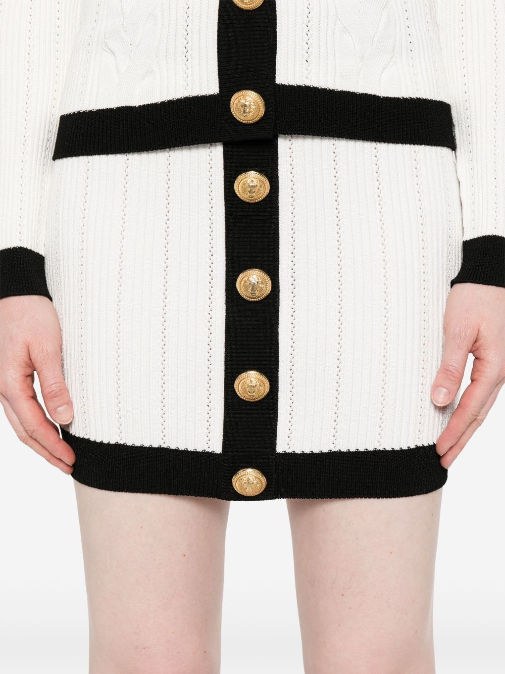 Balmain KNITTED BUTTONED MINI SKIRT Size 25" / US 0 / IT 36 - 4 Thumbnail