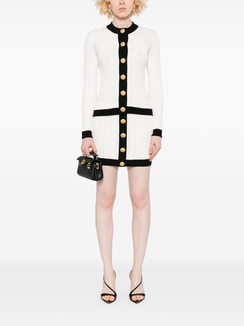 Balmain KNITTED BUTTONED MINI SKIRT Size 26" / US 2 / IT 38 - 3 Thumbnail