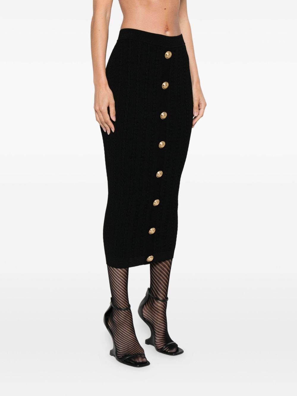 Balmain BUTTONED LONG SKIRT Size 26" / US 2 / IT 38 - 5 Thumbnail