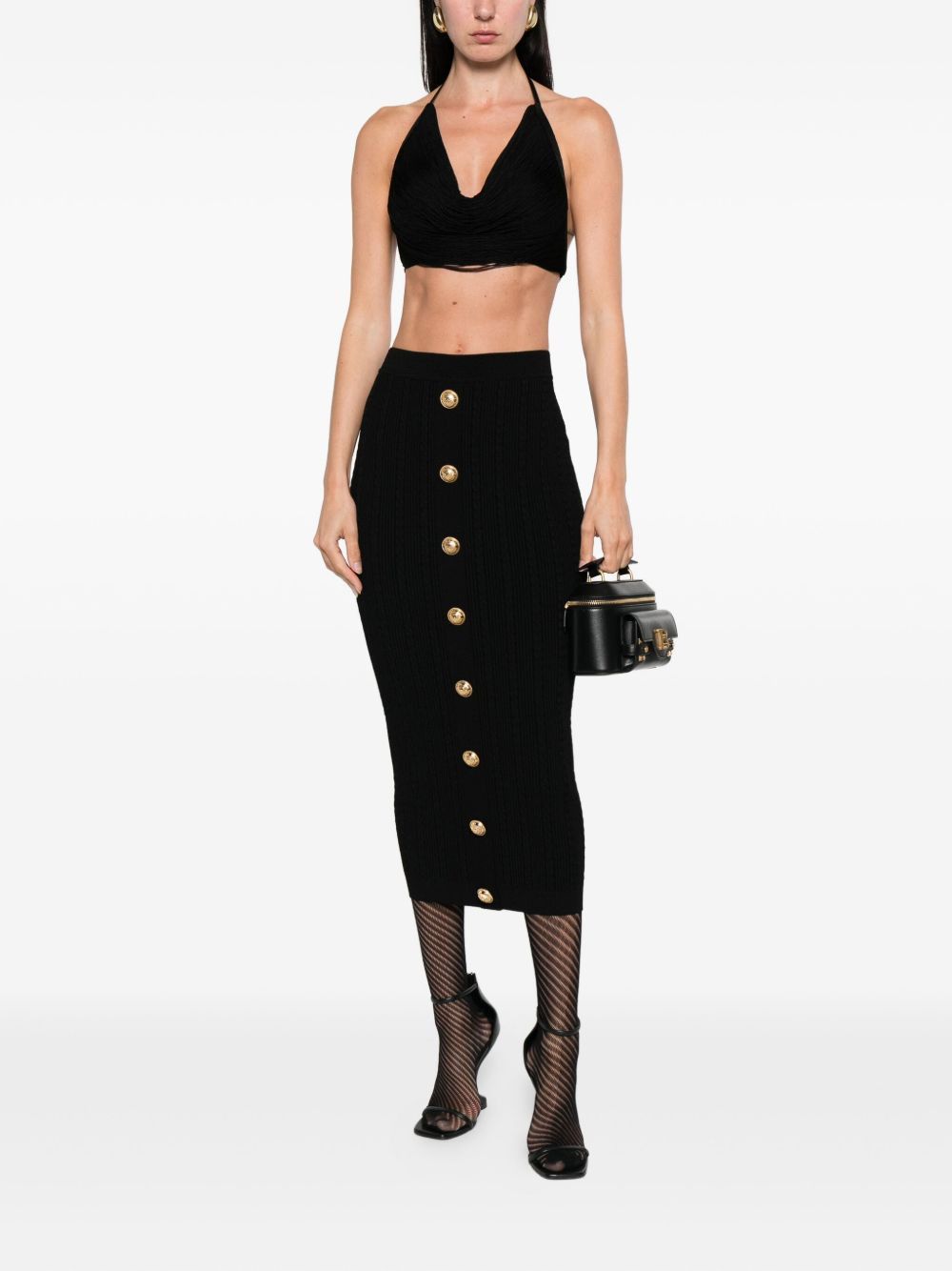 Balmain BUTTONED LONG SKIRT Size 26" / US 2 / IT 38 - 2 Thumbnail